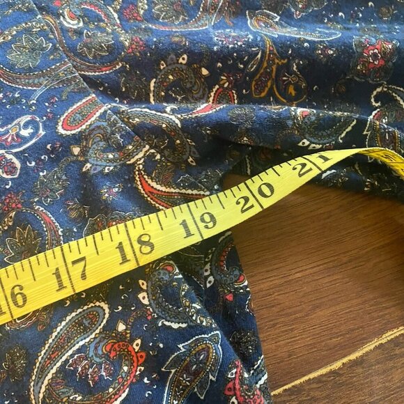 Consequence Men's M Navy Floral Paisley Henley - Picture 3 of 4